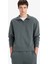 Boxy Fit Skuba Dalgıç Kumaş Petrol Erkek Sweatshirt E9363AX/GN498 3