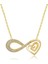 Gümüş Gold Kalpli Sonsuzluk Kolye 1