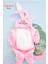 Welsoft Kız Pembe Tavşan Yumuşak Peluş Fermuarlı Bebek Tulumu - 2 Yaş 1