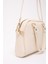 Krem SHK205 Suni Deri Fermuarlı Tek Bölmeli Ayarlanabilir Askılı El,kol ve Omuz Çantası 5