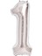 1 Rakam Folyo Balon Gümüş 40 Inç 2
