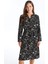 Lcw Grace Siyah Kaçık Yaka Desenli Kadın Elbise 2