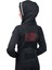 Siyah Kadın Crop Sweatshirt Fermuarlı Sırt Dekolteli Kapüşonlu Eşofman Üstü 2
