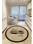 Dijital Kaymaz Yıkanabilir Jüt Görünümlü Kitchen Yazılı Siyah Çerçeveli Yuvarlak Mutfak Halısı D5034 1
