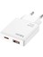 EXTRA SLIM GAN 30W Usb-A ve Type-C Çift Portlu Hızlı Şarj Aleti, Ultra Ince Güç Adaptörü, Beyaz 4