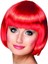 Kırmızı Renk Parti Peruğu Küt Saç 2