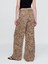 Kadın Kahverengi Mid Rise Ultrasoft Leopar Baggy Jean Pantolon 6