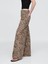 Kadın Kahverengi Mid Rise Ultrasoft Leopar Baggy Jean Pantolon 7