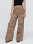 Kadın Kahverengi Mid Rise Ultrasoft Leopar Baggy Jean Pantolon 8