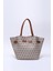 Monogram Baskılı Vizon SHK159 Suni Deri, Astarlı, Çıtçıtlı, Kilit Detaylı El, Kol ve omuz çantası 3