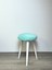 Cozy Peluş Puf Dekoratif Ahşap 3 Beyaz Ayaklı Tabure Şık Konforlu Yumuşacık Modern ve Rahat Oturak 1