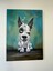 Yağlı Boya Tablo – Siyah Beyaz Köpek (50×70 Cm) 1