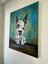 Yağlı Boya Tablo – Siyah Beyaz Köpek (50×70 Cm) 2