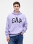 Erkek Mor Heavyweight Oversized Logo Sweatshirt 1