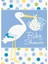 Baby Boy Stork Temalı Mavi Davetiye 8 Adet 1