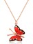 Gümüş Rose Kırmızı Kelebek Kolye 1