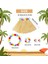 Yetişkin Çocuk Hawaii Parti Seti - 40 cm Naturel Etek + Çiçek Aksesuarlar (5 Parça) 3