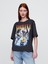 Erkek Siyah Heavyweight Crop Nirvana Grafik T-Shirt 1