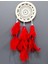Kırmızı Kuş Tüylü Dream Catcher El Yapımı Düş Kapanı Duvar Süsü 3