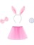 Pembe Tavşan Tacı Etek Papyon Kuyruk Kostüm Seti Çocuk Boy 3