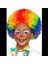 Rengarenk Kıvırcık Afro Peruk Bonus Saç 1