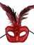Rugan Kaplama Kırmızı Tüylü Parti Maskesi 2