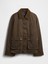 Kadın Kahverengi Waxed Canvas Ahır Ceket 2
