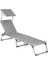 Ayarlanabilir ve Katlanabilir Gölgelikli Şezlong, 55X193X31 Cm, Gri Kırçıllı, 1
