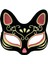 Siyah Süet Kırmızı Sarı Simli Kedi Maskesi 1