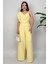 Élan Kadın Drapeli Detaylı Sarı Tulum – Dokulu Kumaş Şıklığı 1