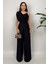 Élan Kadın Drapeli Detaylı Siyah Tulum – Dokulu Kumaş Şıklığı 1