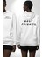 Renkli En Iyi Arkadaş Yazılı Beyaz Kapüşonlu Sweatshirt Kadın Erkek Ön Minimal Sırt Baskılı 4