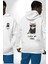Beni Yalnız Bırak Punk Tarzı Kedi Tasarımı Beyaz Kapüşonlu Sweatshirt Kadın Erkek Ön Minimal Sırt Baskılı 4