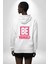 Be Yourself Baskılı Özgün ve Şık Grafik Tasarım Beyaz Kapüşonlu Sweatshirt Kadın Erkek Ön Minimal Sırt Baskılı 3