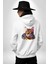Bengal Kedisi Beyaz Kapüşonlu Sweatshirt Kadın Erkek Ön Minimal Sırt Baskılı 3
