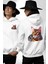 Bengal Kedisi Beyaz Kapüşonlu Sweatshirt Kadın Erkek Ön Minimal Sırt Baskılı 4