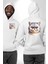 Sert Bakışlar Bu Kedi Şefkatten Uzak Beyaz Kapüşonlu Sweatshirt Kadın Erkek Ön Minimal Sırt Baskılı 1