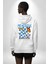 Barış Sevgi ve Özgürlük Yazılı Kelebek Tarz Beyaz Kapüşonlu Sweatshirt Kadın Erkek Ön Minimal Sırt Baskılı 3