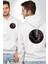 Güçlü Wosret Güç ve Koruma Sembolü Mısır Beyaz Kapüşonlu Sweatshirt Kadın Erkek Ön Minimal Sırt Baskılı 1