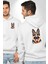 Efsane Alman Çoban Köpeği Aşk Köpek Dostu Beyaz Kapüşonlu Sweatshirt Kadın Erkek Ön Minimal Sırt Baskılı 4