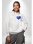 Ortanca Çiçeği Tasarımı Beyaz Kapüşonlu Sweatshirt Kadın Erkek Ön Minimal Sırt Baskılı 2