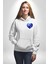 Ortanca Çiçeği Tasarımı Beyaz Kapüşonlu Sweatshirt Kadın Erkek Ön Minimal Sırt Baskılı 5