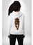 Güçlü Kaplan Desenli Doğa Vahşi Yaşam Beyaz Kapüşonlu Sweatshirt Kadın Erkek Ön Minimal Sırt Baskılı 3
