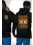 Look Door, Get Key Macera Oyunları Yazma Rehberi Siyah Kapüşonlu Sweatshirt Kadın Erkek Ön Minimal Sırt Baskılı 1