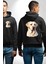 Sadık Dost Labrador Retriever Aşk Köpek Dostu Siyah Kapüşonlu Sweatshirt Kadın Erkek Ön Minimal Sırt Baskılı 4