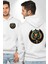 Maat Hakikat, Adalet ve Kozmik Denge Tanrıçası Beyaz Kapüşonlu Sweatshirt Kadın Erkek Ön Minimal Sırt Baskılı 1