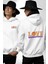 Basketbol Topu Ile Aşk Love Yazılı Beyaz Kapüşonlu Sweatshirt Kadın Erkek Ön Minimal Sırt Baskılı 1