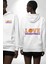 Basketbol Topu Ile Aşk Love Yazılı Beyaz Kapüşonlu Sweatshirt Kadın Erkek Ön Minimal Sırt Baskılı 4