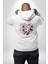 Manolya Aşkı Manolya Çiçeği Beyaz Kapüşonlu Sweatshirt Kadın Erkek Ön Minimal Sırt Baskılı 3