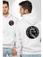 Mısır Firavun Geb Dünya Verimlilik ve Yılanlar Beyaz Kapüşonlu Sweatshirt Kadın Erkek Ön Minimal Sırt Baskılı 1